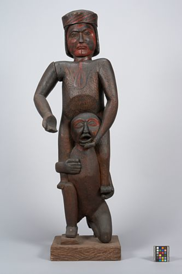 Kwakwaka’wakw chief carried on the back of a slave